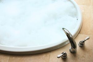bubble bath, bath tub, faucet, bubbles, water